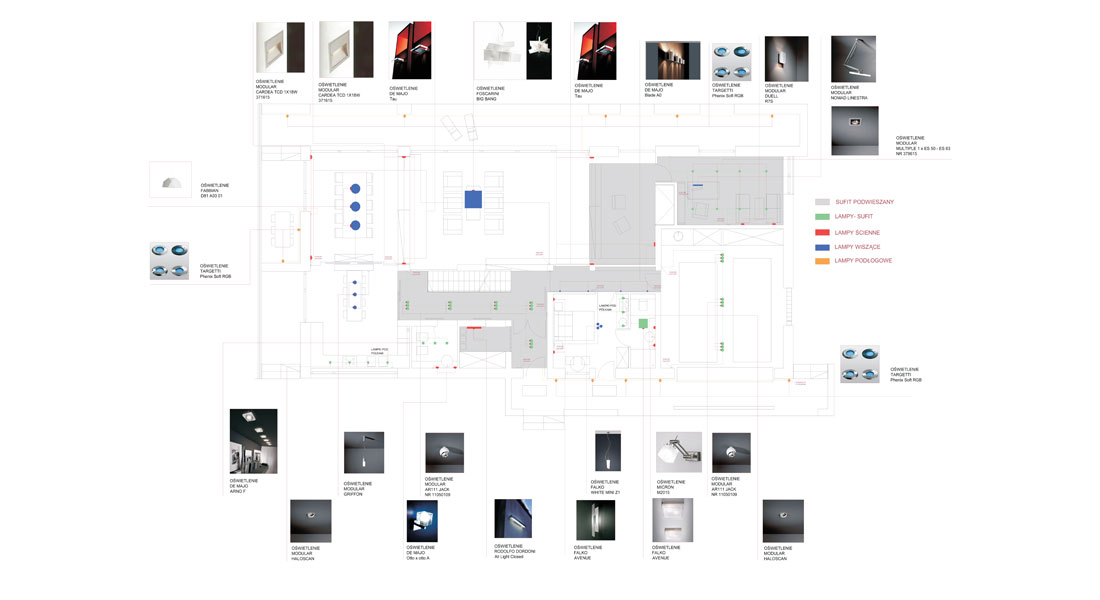 Wnętrze domu w Grębynicach. Projekt oświetlenia