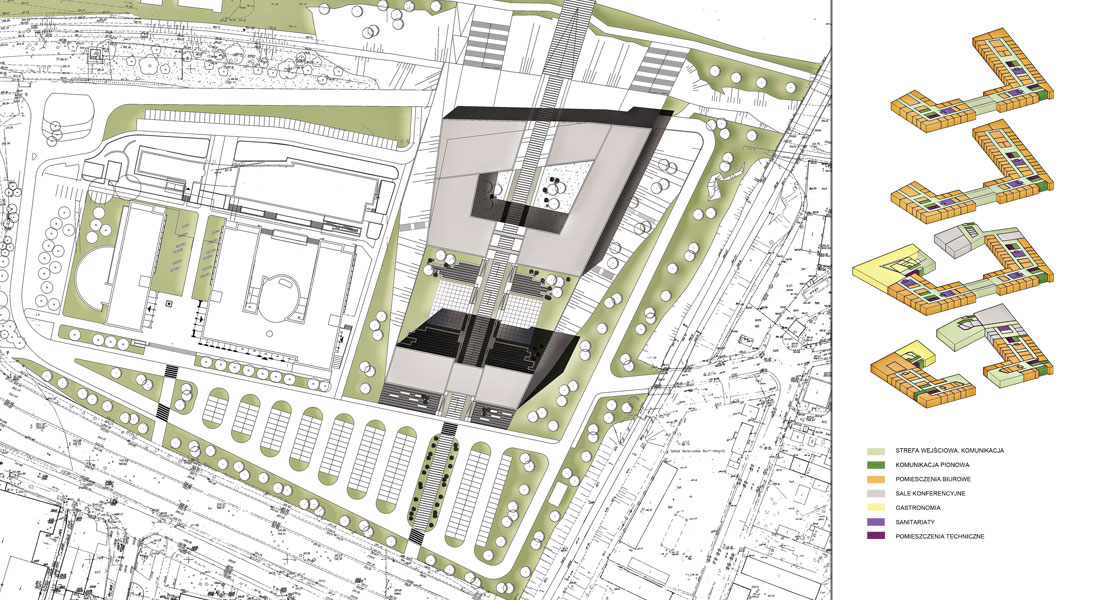 Park Technologiczny Krakowskiej Akademii. Plan zagospodarowania terenu. Schematy funkcjonalne